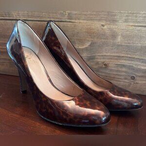 Vince Camuto Tortoise Patent Leather Pumps- Black/Brown Size 6B/36